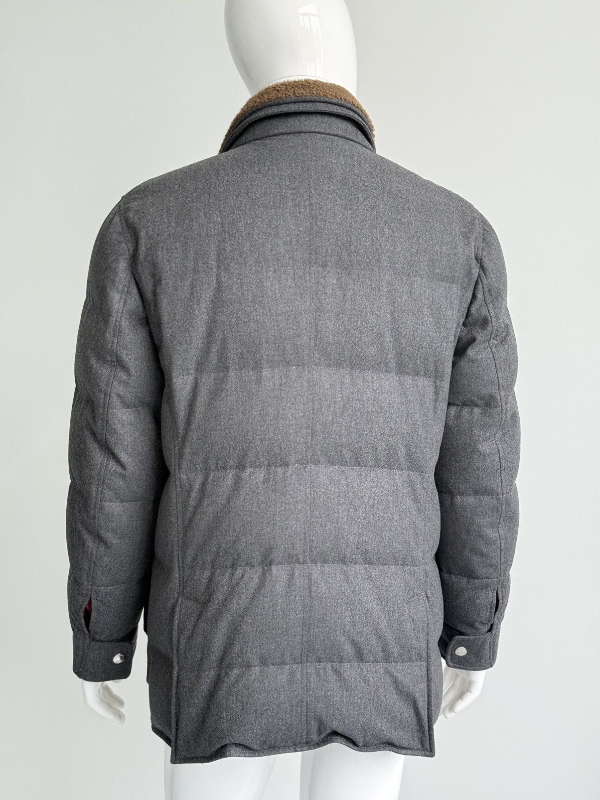 Brunello Cucinelli Brunello Cucinelli Shearling Collar Wool Down Field Jacket Size US L / EU 52-54 / 3 - 8 Thumbnail