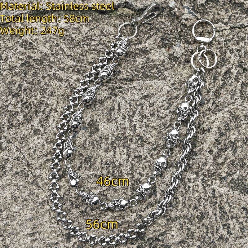 Japanese Brand Retro punk streetweary y2k spike pants pocket wallet chain Size ONE SIZE - 5 Thumbnail