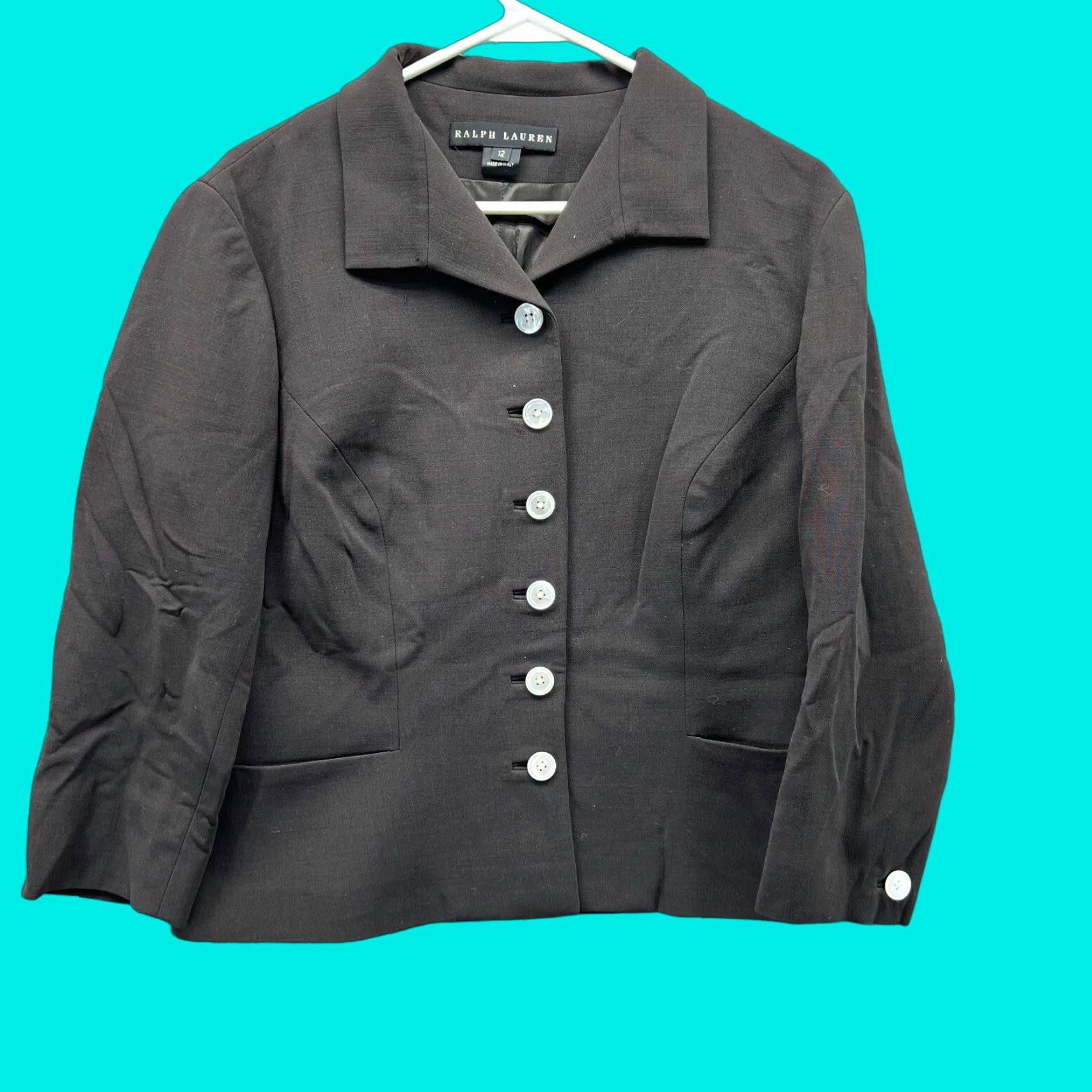 Ralph Lauren VINTAGE Ralph Lauren Blazer Women 12 Brown Italy Wool Tailored Sports Jacket Black Label Size XL / US 12-14 / IT 48-50 - 1 Thumbnail