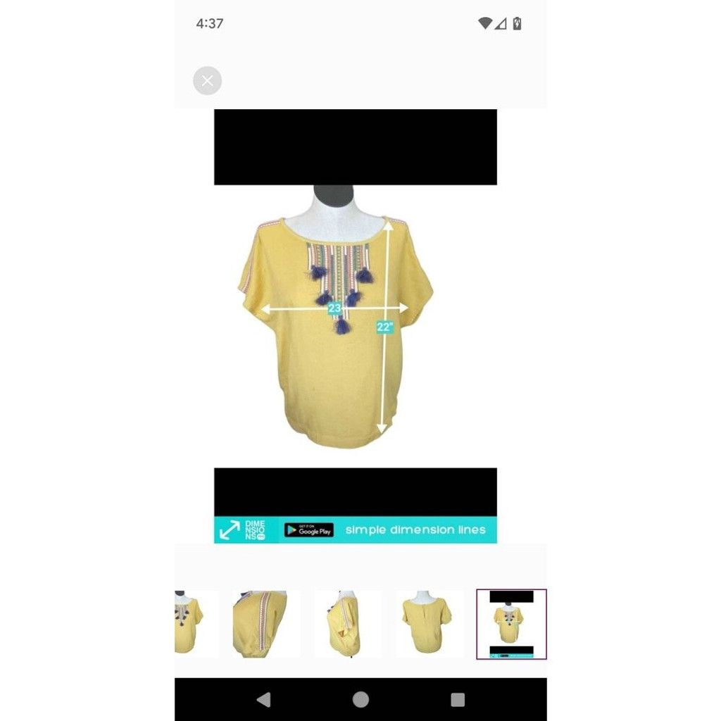 Ariat Ariat Flutter Sleeve Top Yellow Southwestern With Tassels XL Size XL / US 12-14 / IT 48-50 - 6 Thumbnail