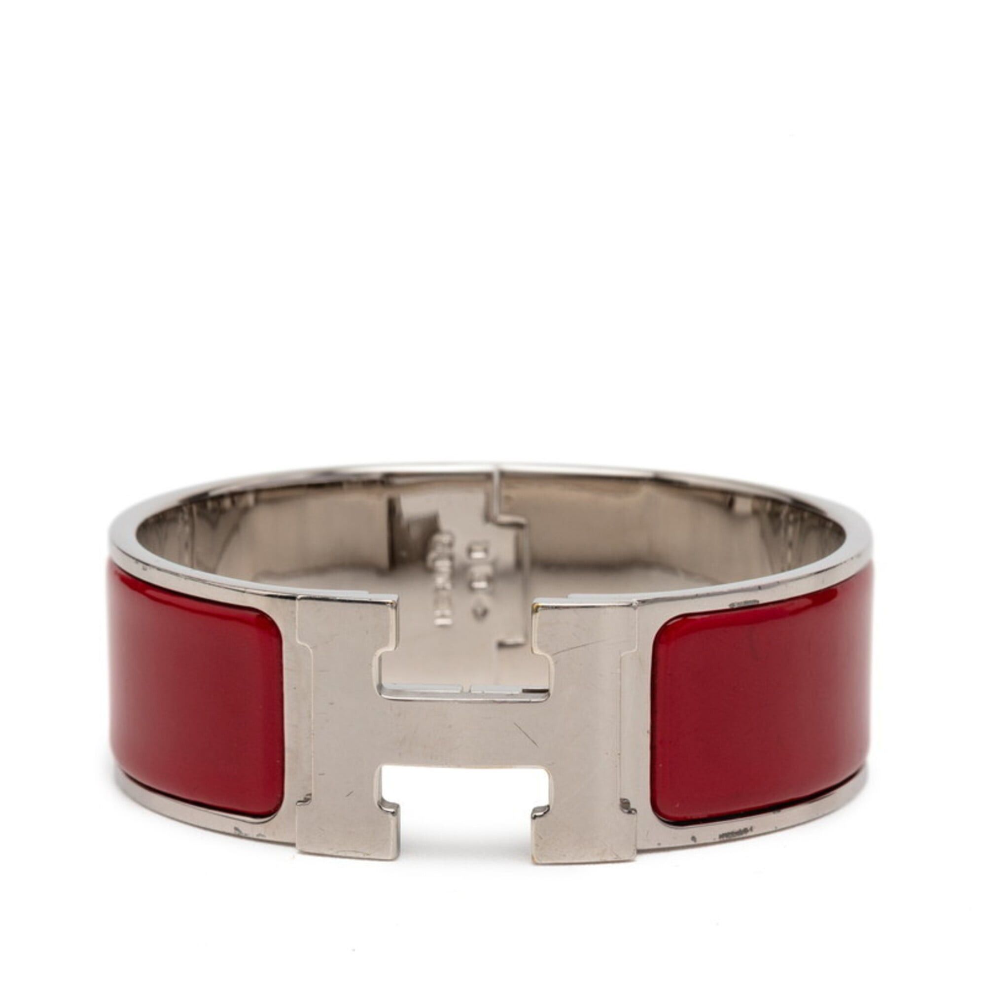 Hermes Hermes Clic Clac H GM Bracelet, Silver and Red Metal Enamel, Women's HERMES Size ONE SIZE - 1 Thumbnail