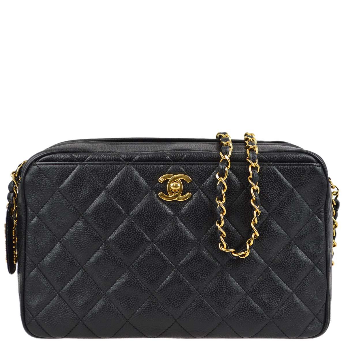 image of Chanel Black Caviar Camera Bag Large Kk90810, Women's