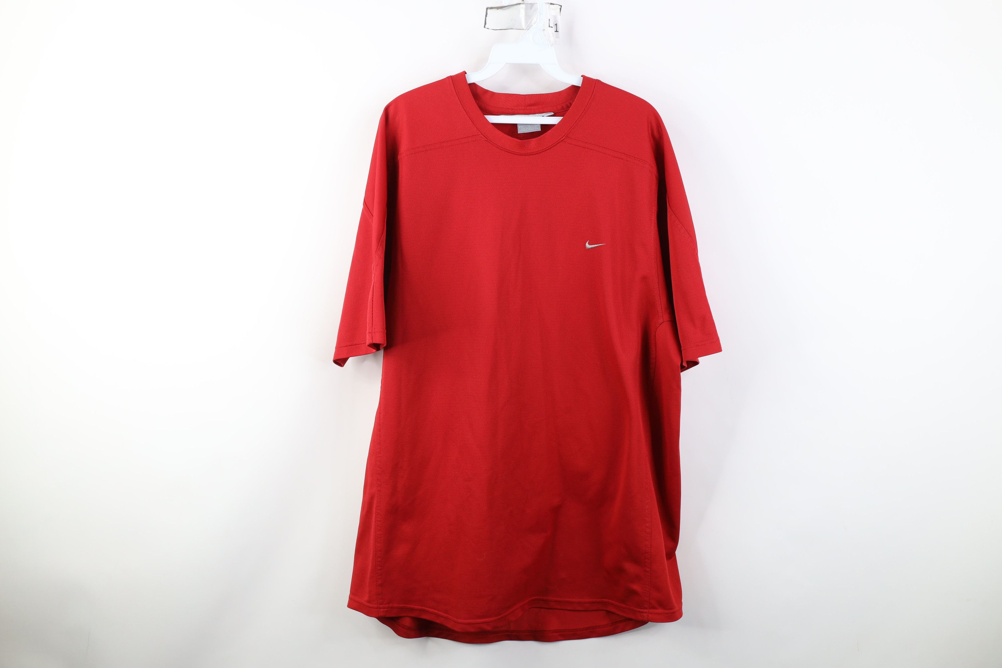 Nike Vintage Y2K Nike Mini Swoosh Knit Short Sleeve T-Shirt Red Size US XL / EU 56 / 4 - 1 Thumbnail