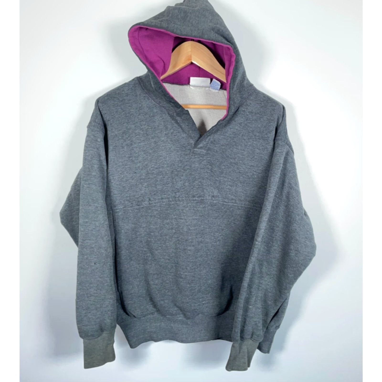 McGregor VINTAGE MacGregor Hoodie Men's Large Gray Thermal Lined Heavyweight Pullover Sweatshirt 90s Retro Size US L / EU 52-54 / 3 - 2 Thumbnail