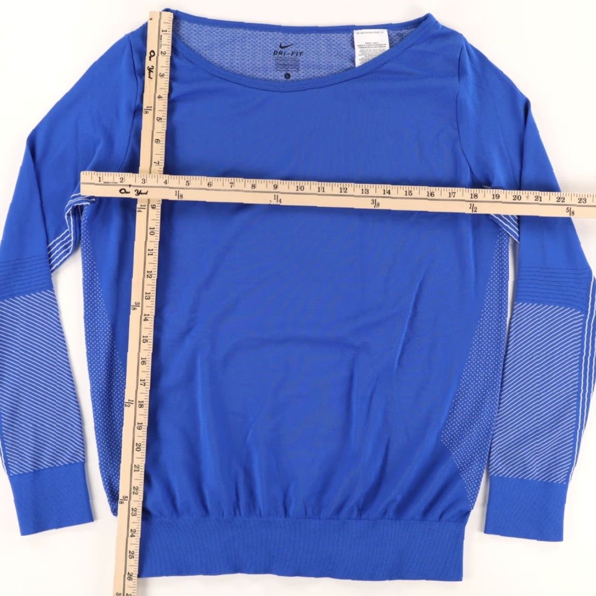 Nike Nike Dri-Fit Epic Crew Solid Long Sleeve Shirt Blue Women's L Size L / US 10 / IT 46 - 3 Thumbnail