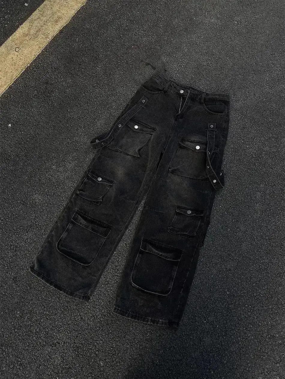Japanese Brand Retro large pocket wide leg jeans Size US 32 / EU 48 - 6 Thumbnail