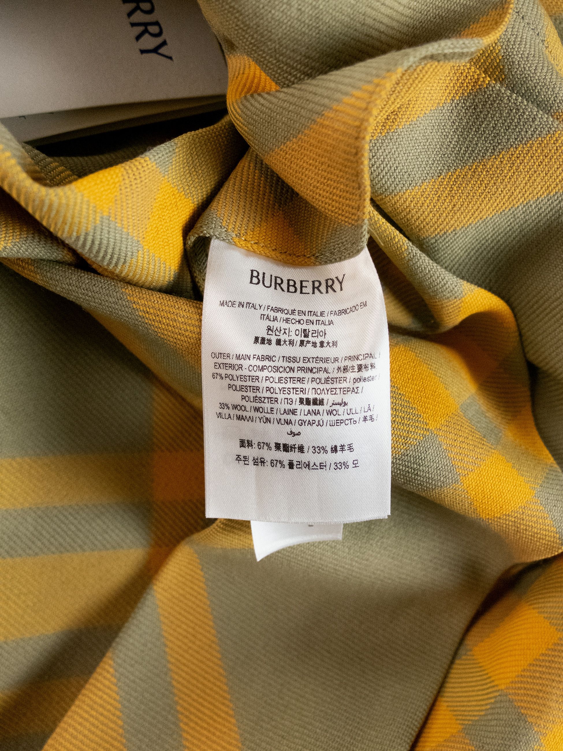 Burberry BURBERRY yellow beige check midi hunter skirt Daniel Lee Size 27" / US 4 / IT 40 - 15 Thumbnail
