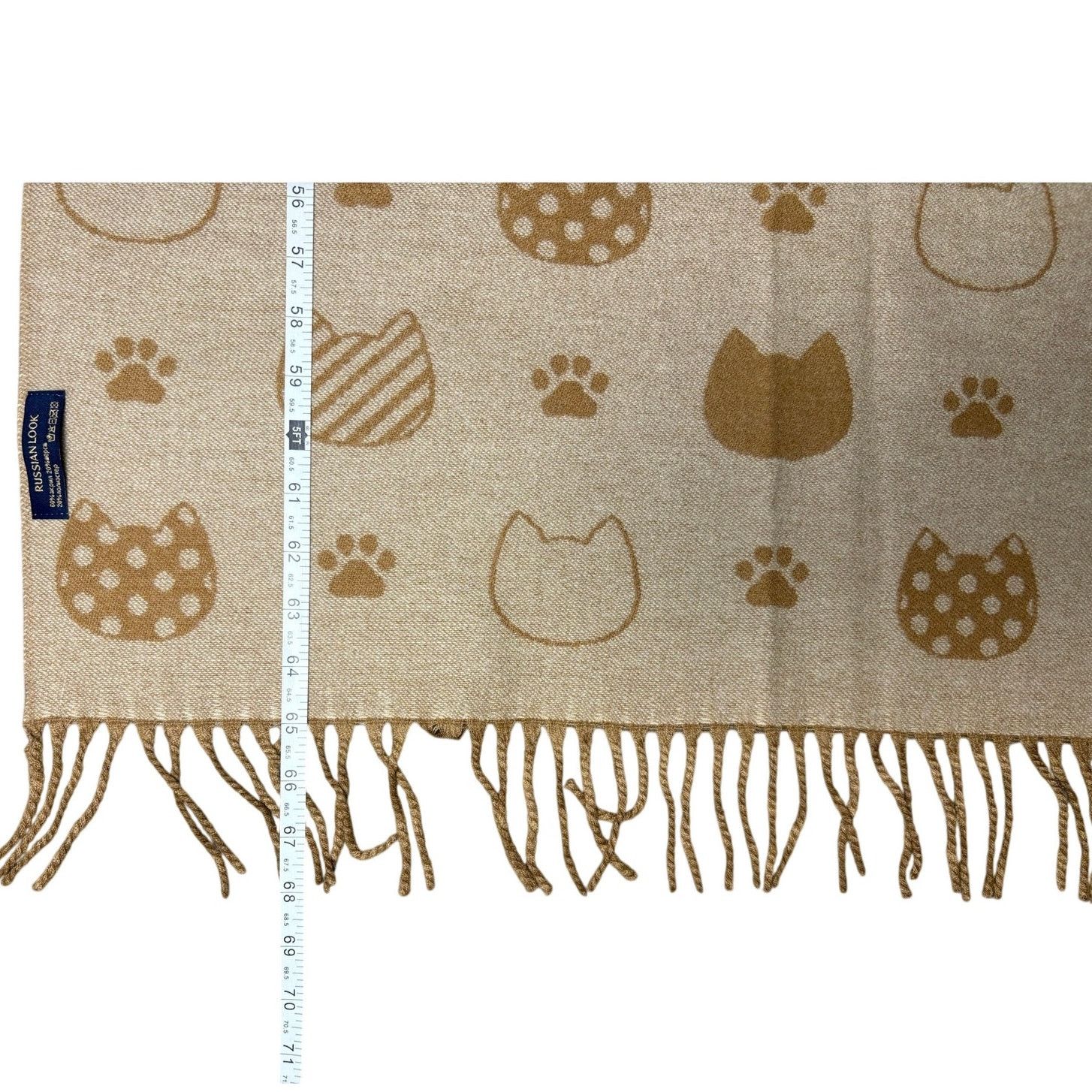 Other Luxurious Silkapli Cashmere Cat Themed Double-Sided Scarf Size ONE SIZE - 5 Thumbnail