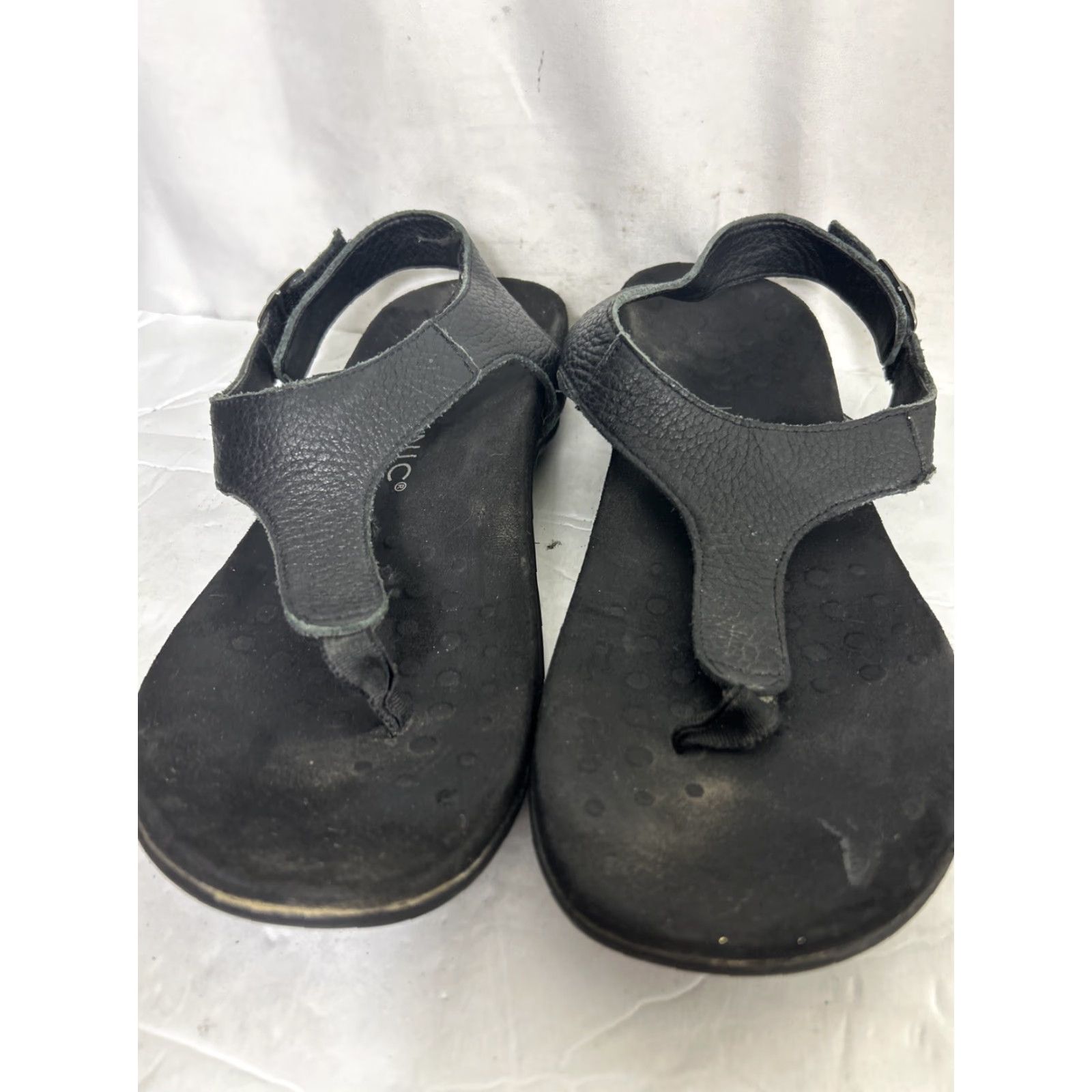 Vionic Vionic Terra Sandals Womens 9.5 Black Leather Comfort Casual Thong Summer Beach Women Flat Heel Size US 10 / IT 40 - 5 Thumbnail