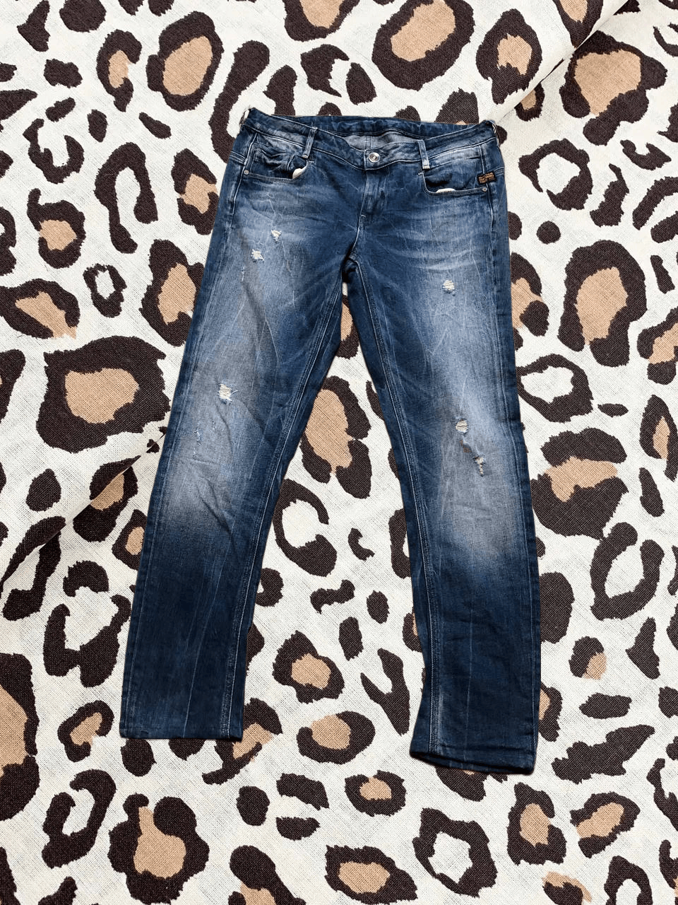 G-Star G STAR Blue Faded Distressed Denim Jeans STREETWEAR Size US 31 - 1 Thumbnail