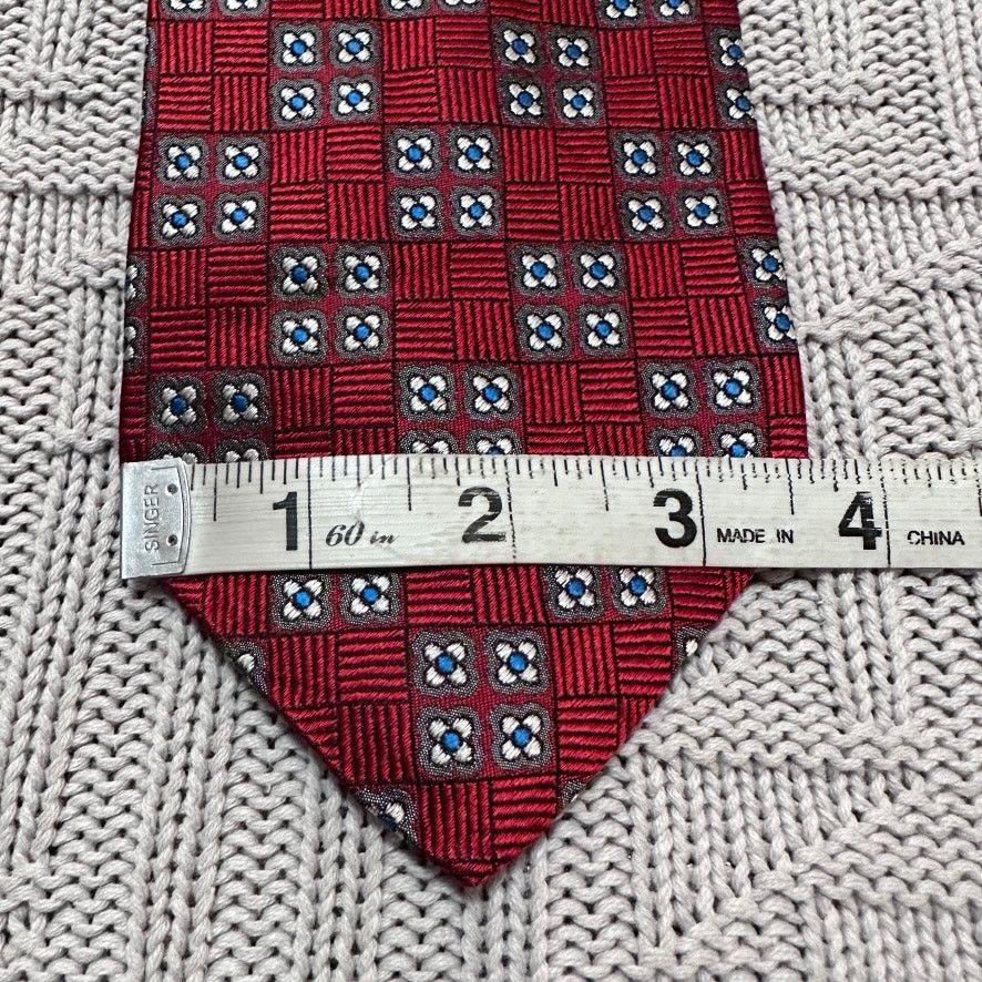 Paul Fredrick Paul Fredrick red geometric square Italian silk luxury tie Size ONE SIZE - 5 Thumbnail