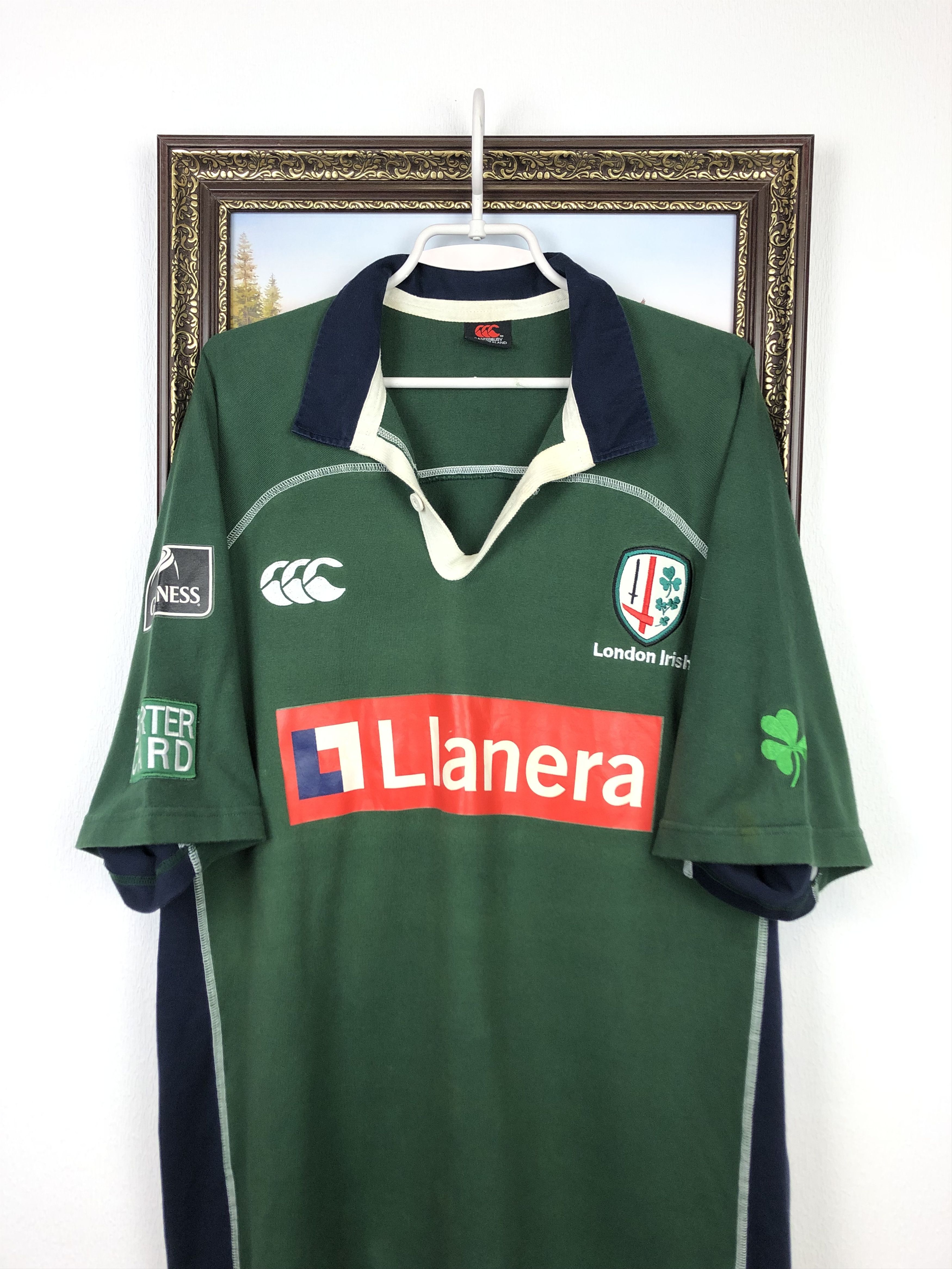 Vintage Canterbury London Polo Shirt Jersey Green Rugby newest Sz L