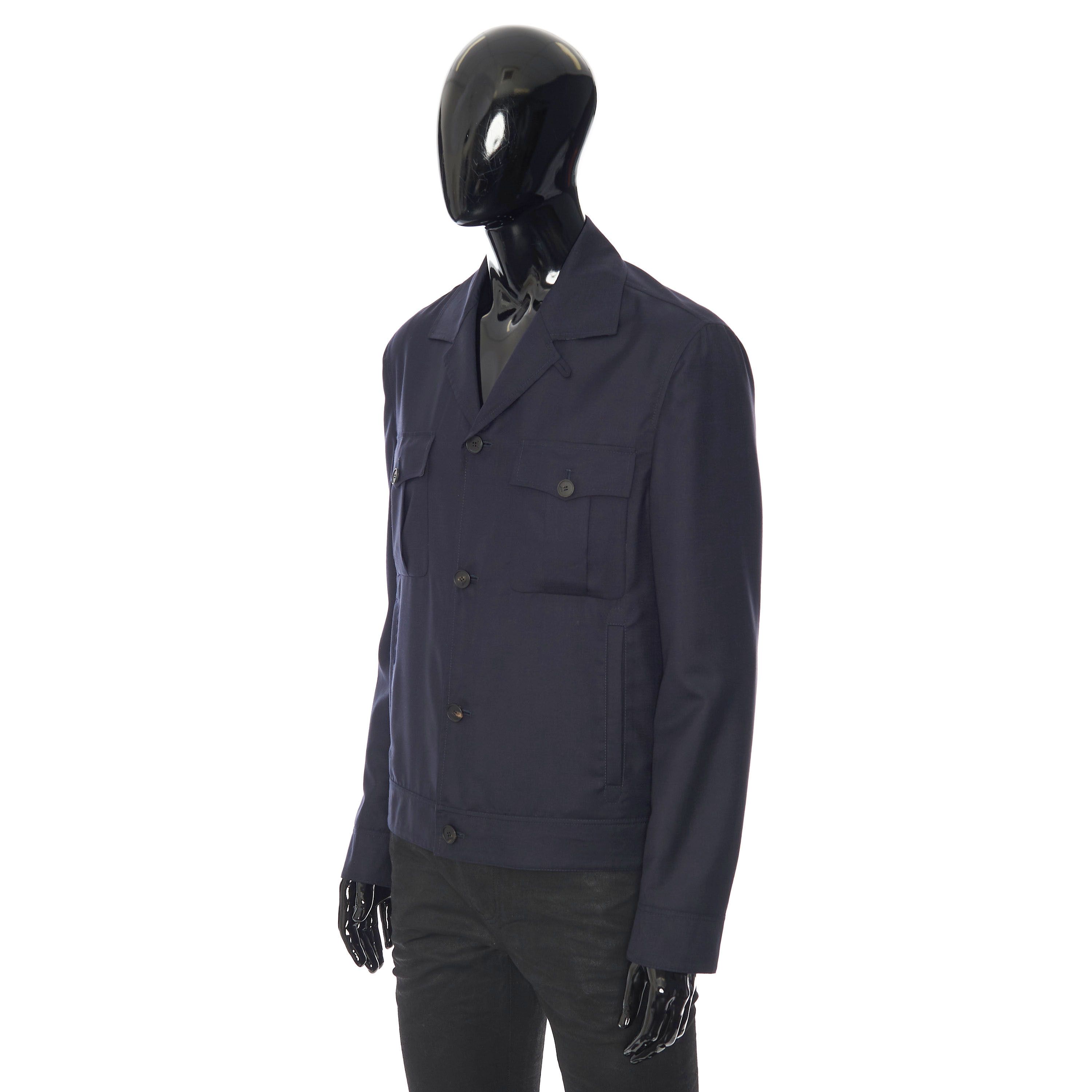 Brioni Ultralight Blouson Jacket In Navy Blue Virgin Wool & Silk Size US S / EU 44-46 / 1 - 3 Thumbnail