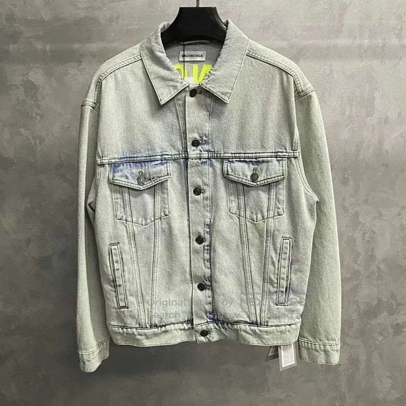 Balenciaga Balenciaga Green Logo Denim Jacket. Size US XS / EU 42 / 0 - 1 Thumbnail