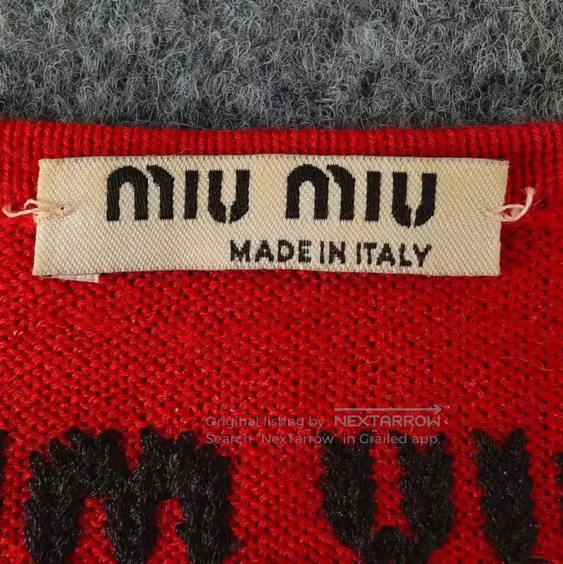 Miu Miu Miu Miu Red Wool Cardigan for Women . Size L / US 10 / IT 46 - 3 Thumbnail