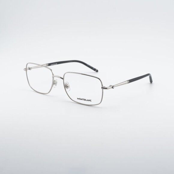 Montblanc Montblanc MB0072O 004 Eyeglasses Silver 57mm Rectangle Frame Size ONE SIZE - 3 Thumbnail