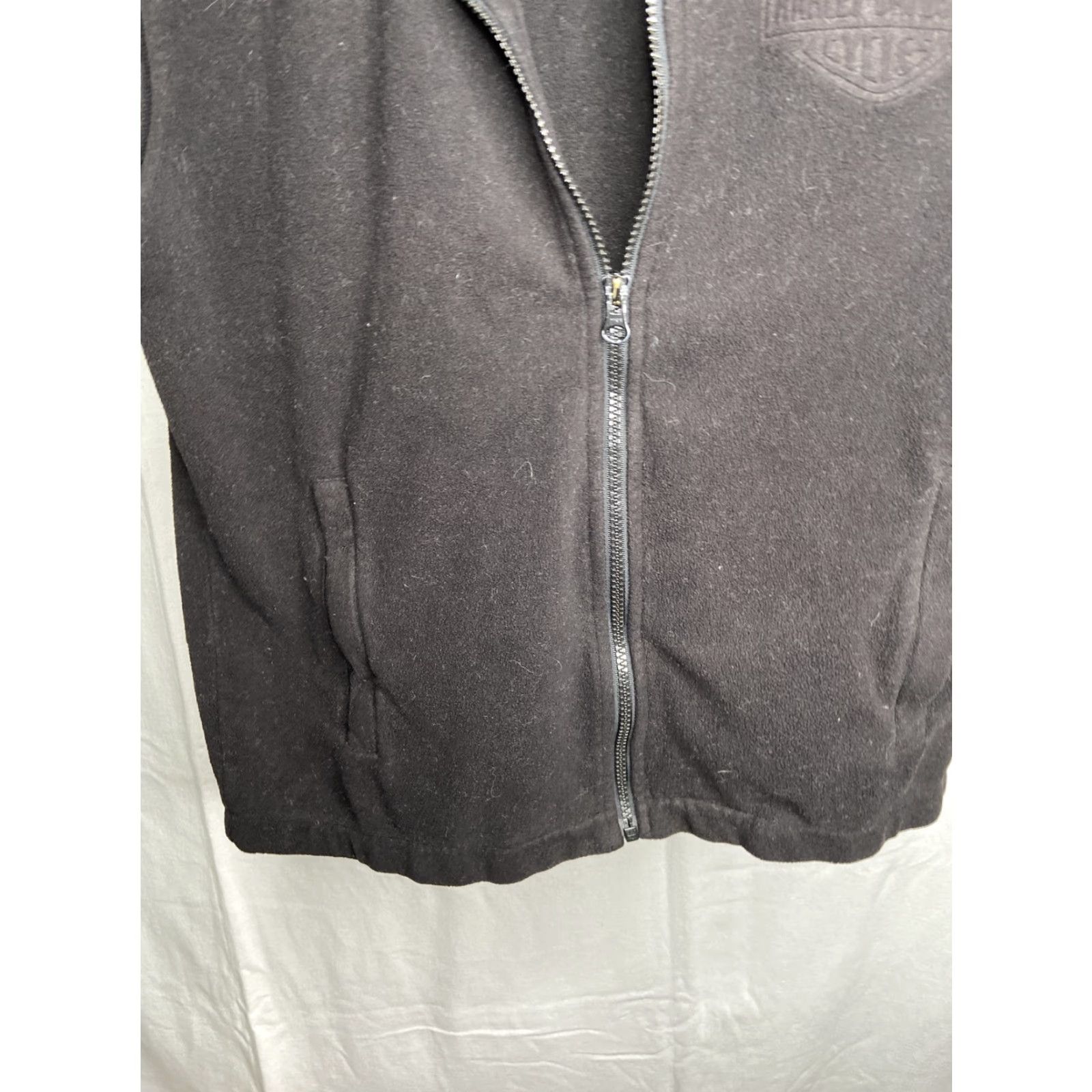 Harley Davidson Harley-Davidson Vest Men's Fleece Full Zip Logo on Chest Pockets Black Size S Regular Knit Pattern Biker Warm Casual Travel Size US S / EU 44-46 / 1 - 5 Thumbnail