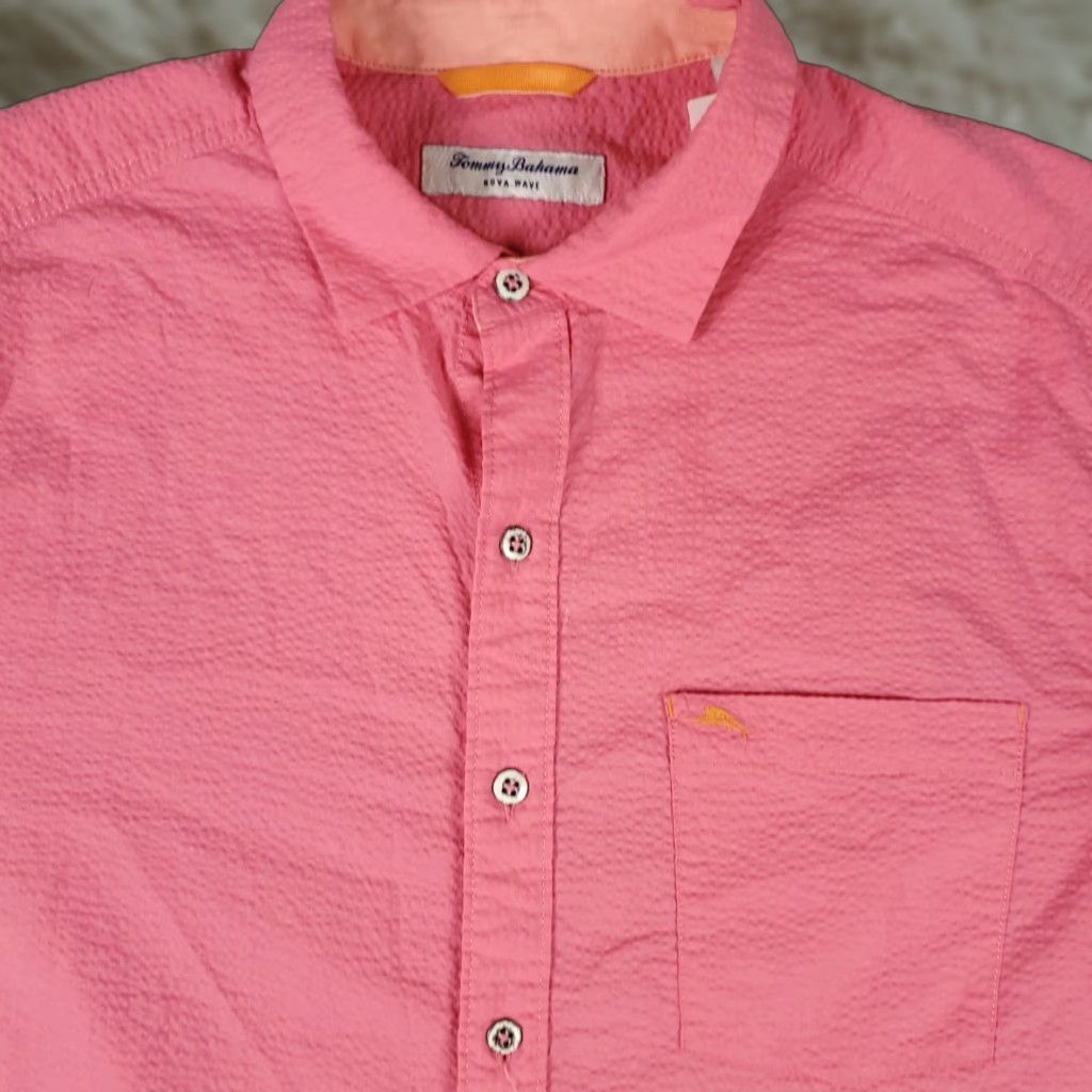 Tommy Bahama Tommy Bahama Shirt Mens Medium Pink Short Sleeve Button-Up Casual Cotton Blend Mens Size US M / EU 48-50 / 2 - 1 Thumbnail