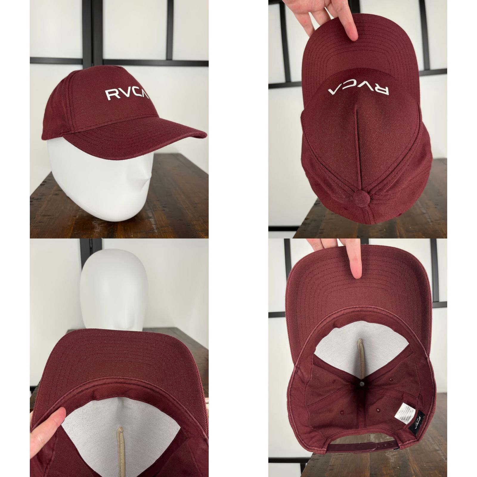 RVCA RVCA Hat Cap Snap Back Adult One Size Red Twill Baseball Adjustable 90s Beach Mens Size ONE SIZE - 8 Thumbnail