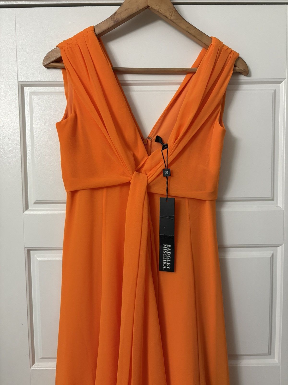 Badgley Mischka NWT Badgley Mischka Orange Front Knot Sleeveless Gown 6 Size M / US 6-8 / IT 42-44 - 5 Thumbnail