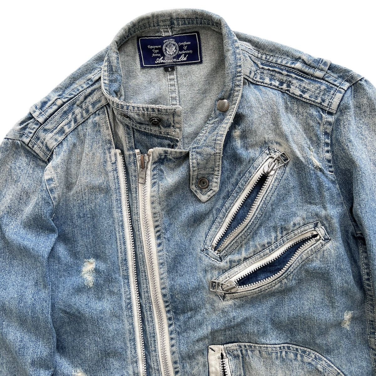 Avirex AVIREX JACKET JEANS BIKER MULTI-ZIP Size US L / EU 52-54 / 3 - 4 Thumbnail