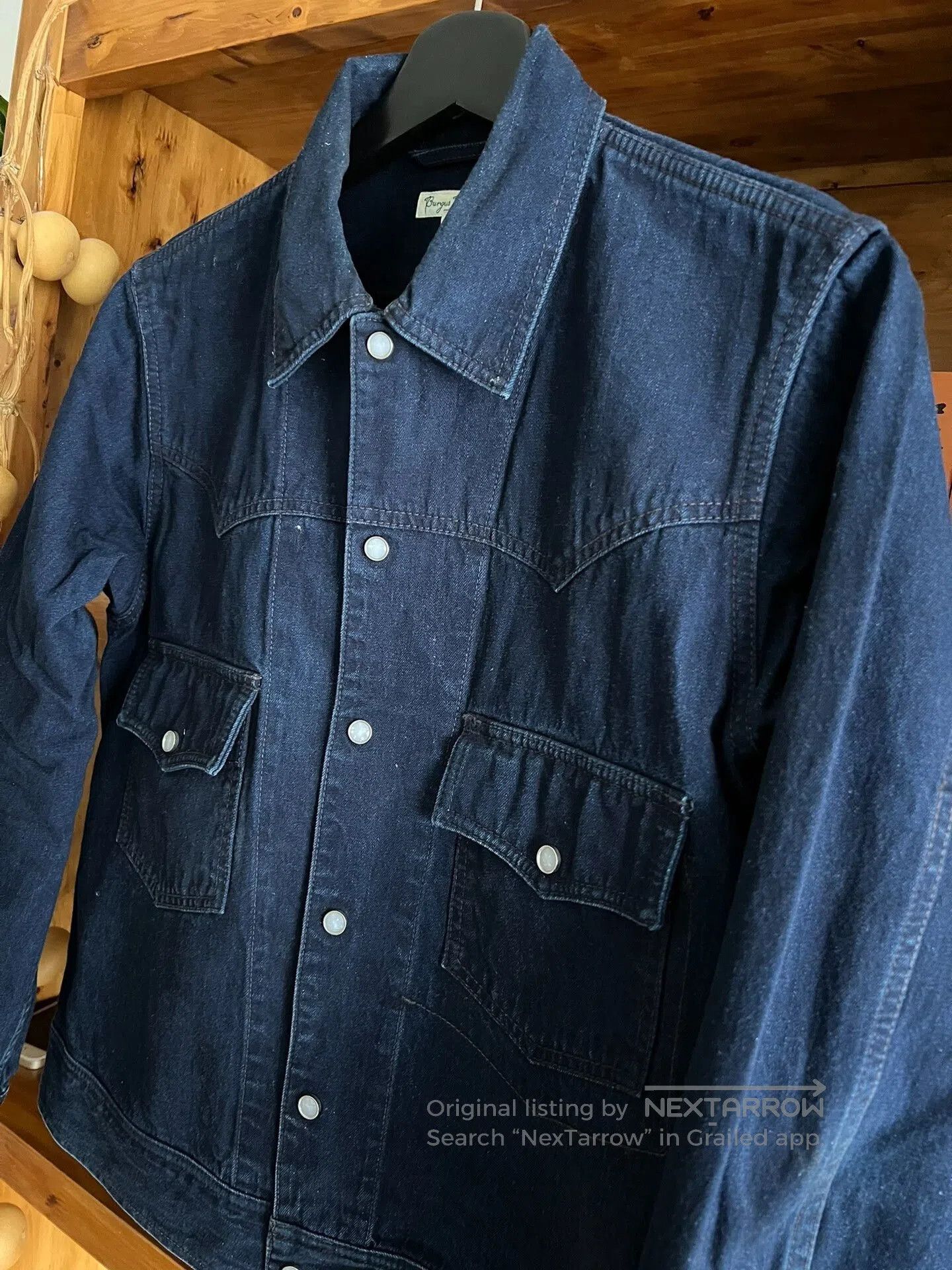 Burgus Plus blue dyed work jacket with gem buttons. Size US S / EU 44-46 / 1 - 4 Thumbnail