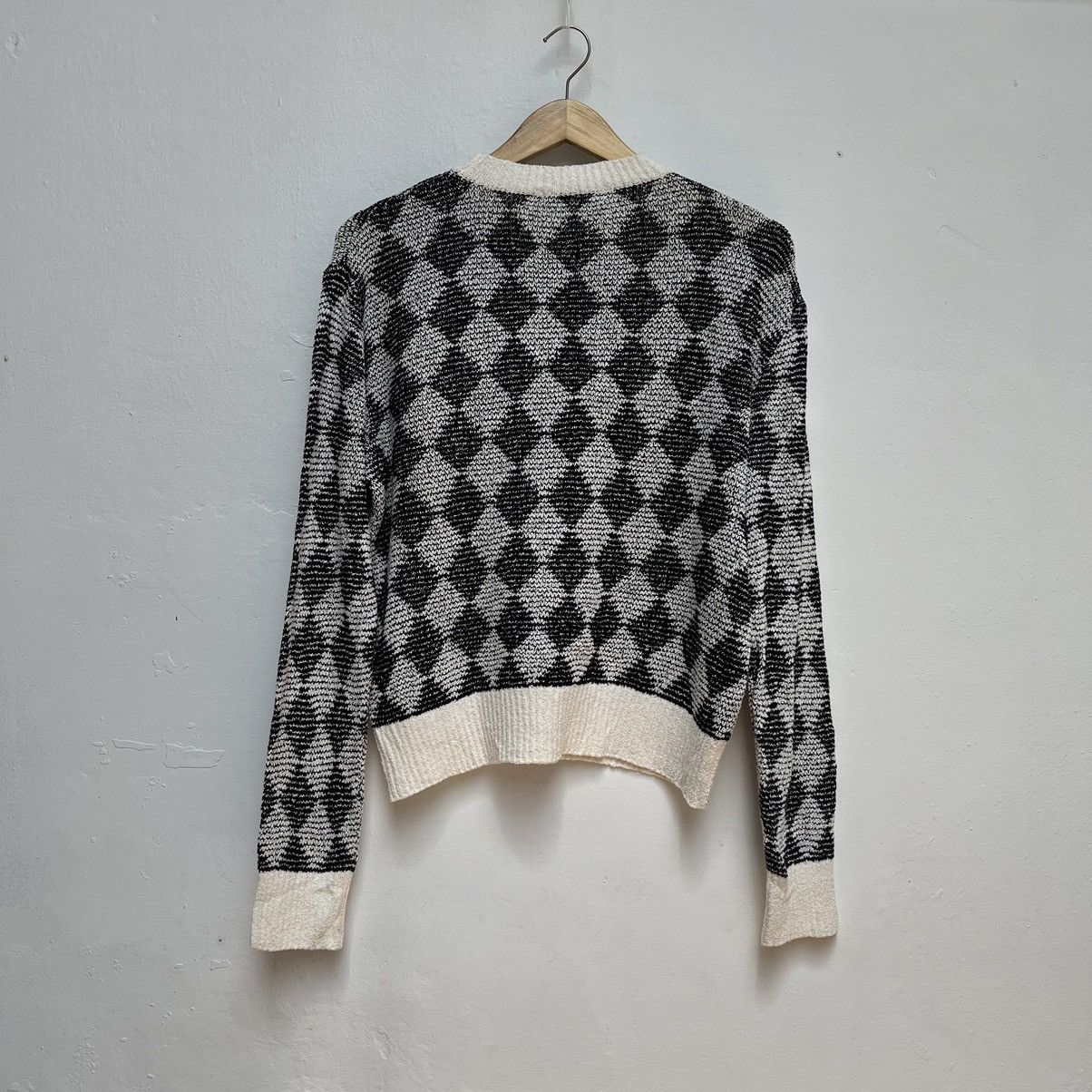 Balenciaga × Vintage Balenciagaa Paris Vintage Knitwear Big Logo Argyle Patern Size L / US 10 / IT 46 - 2 Thumbnail