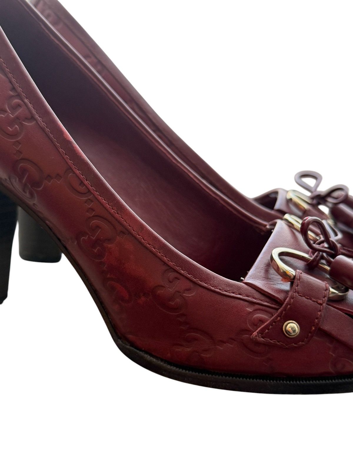 Gucci Gucci by Tom Ford Burgundy Leather mules heels Size US 8.5 / IT 38.5 - 8 Thumbnail