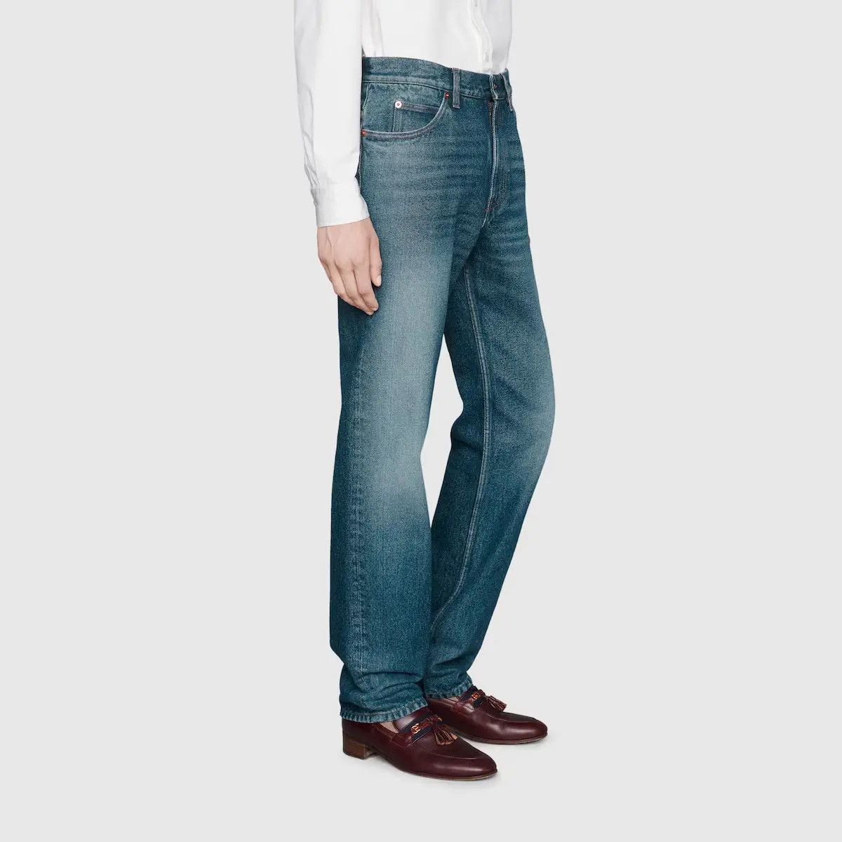 Gucci o1mt1gz0725 Regular Fit Washed Jeans in Blue Size US 33 - 3 Thumbnail