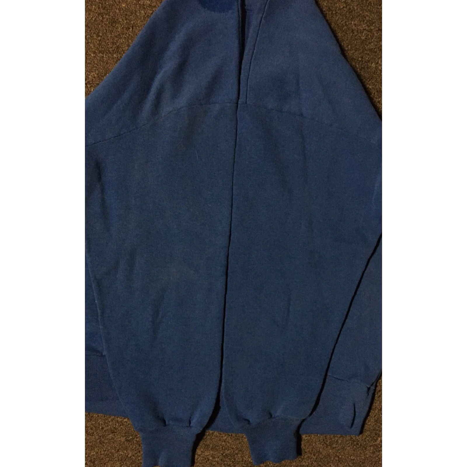 Vintage VINTAGE 90s USA Track Hoodie S Blue Distressed Sweatshirt Grunge Biker Skate Surf Pullover Men Small USA Made Size US S / EU 44-46 / 1 - 5 Thumbnail