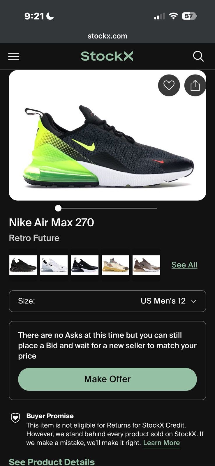 Nike Nike Air Max 270 Size US 12 / EU 45 - 7 Thumbnail