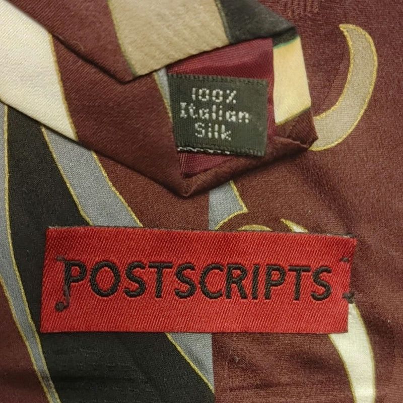 Other PostScripts 100% Italian Silk Red/Black/Gold Abstract Tie Size ONE SIZE - 2 Thumbnail