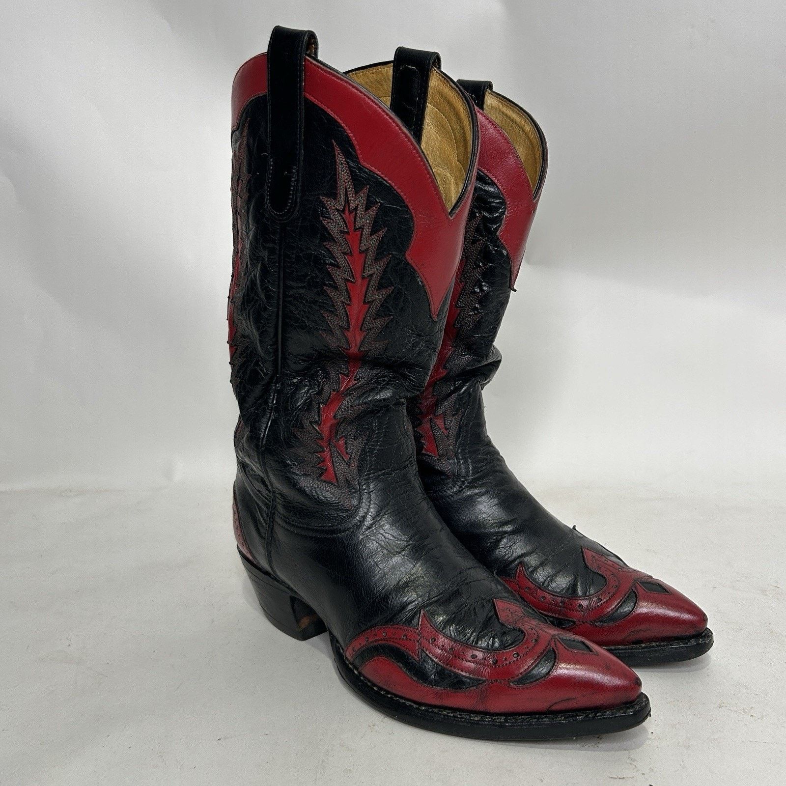 Tony Lama Tony Lama Classic 3866 Firewalker Cowboy Boots “Black Red” Size US 8 / EU 41 - 1 Thumbnail