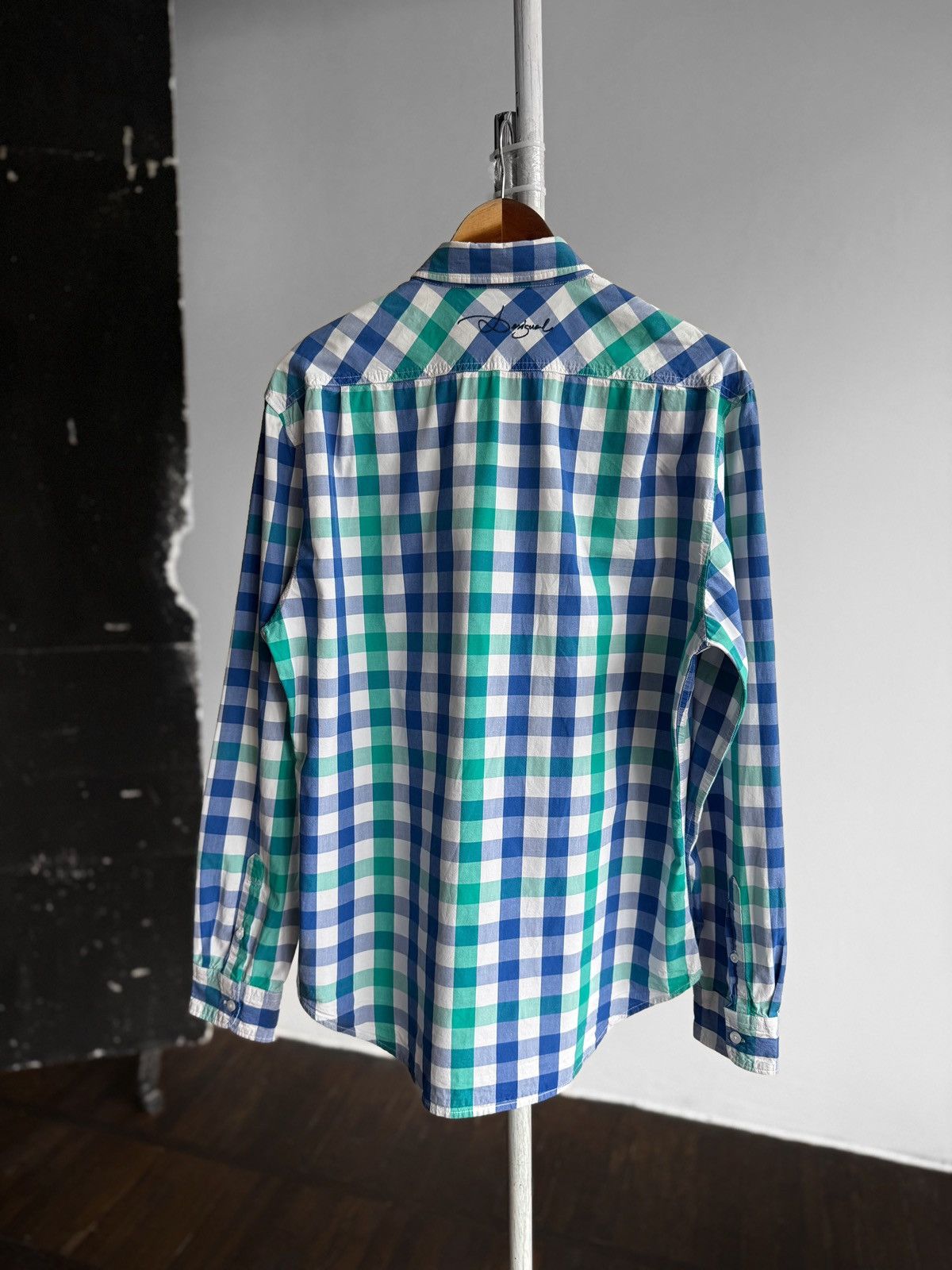 Desigual Desigual Multicolor Checked Long Sleeve Button Down Shirt Size US XL / EU 56 / 4 - 2 Thumbnail