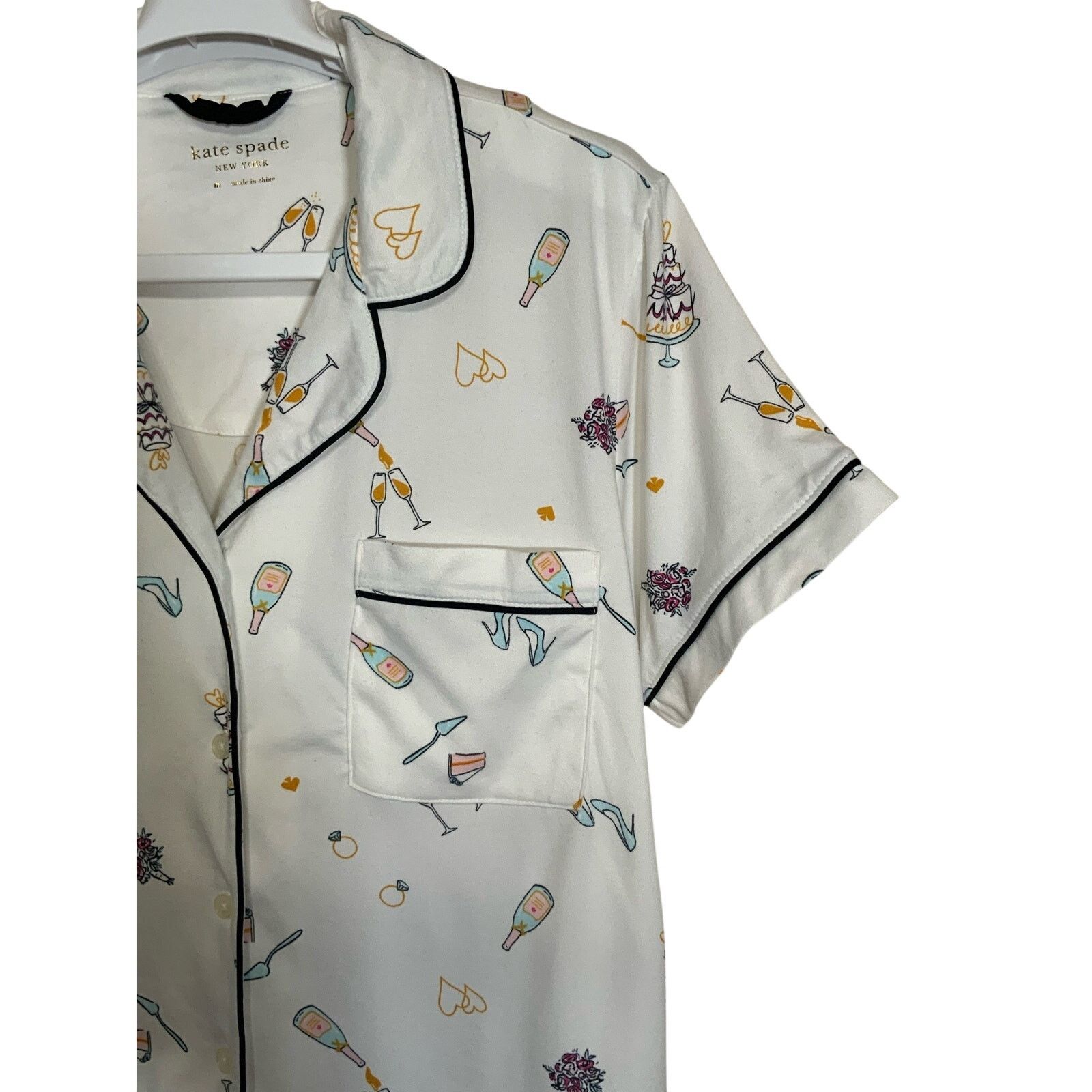 Kate Spade Kate Spade New York Bridal Print Top Pajama Women's Size M Size M / US 6-8 / IT 42-44 - 3 Thumbnail