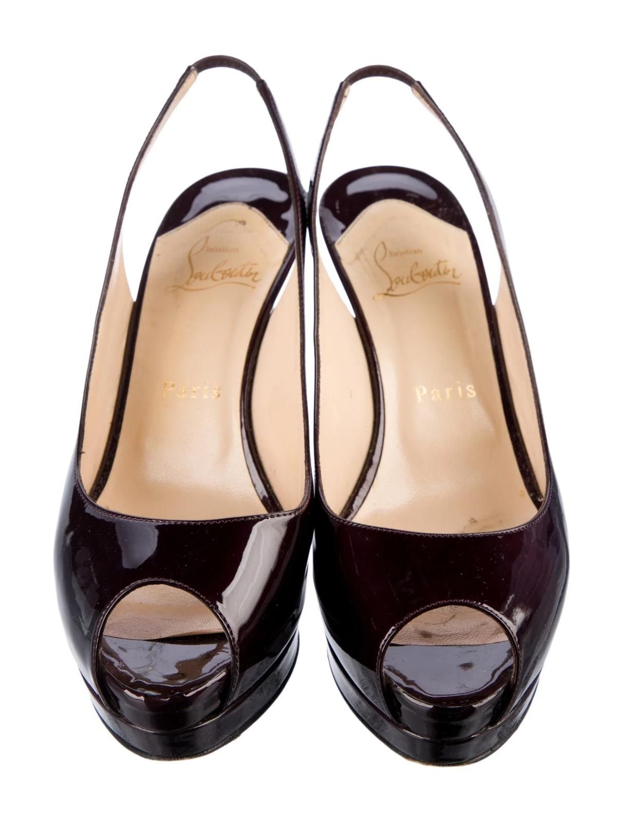 Christian Louboutin Christian Louboutin Patent Leather Slingback Pumps US6.5 Size US 6.5 / IT 36.5 - 3 Thumbnail