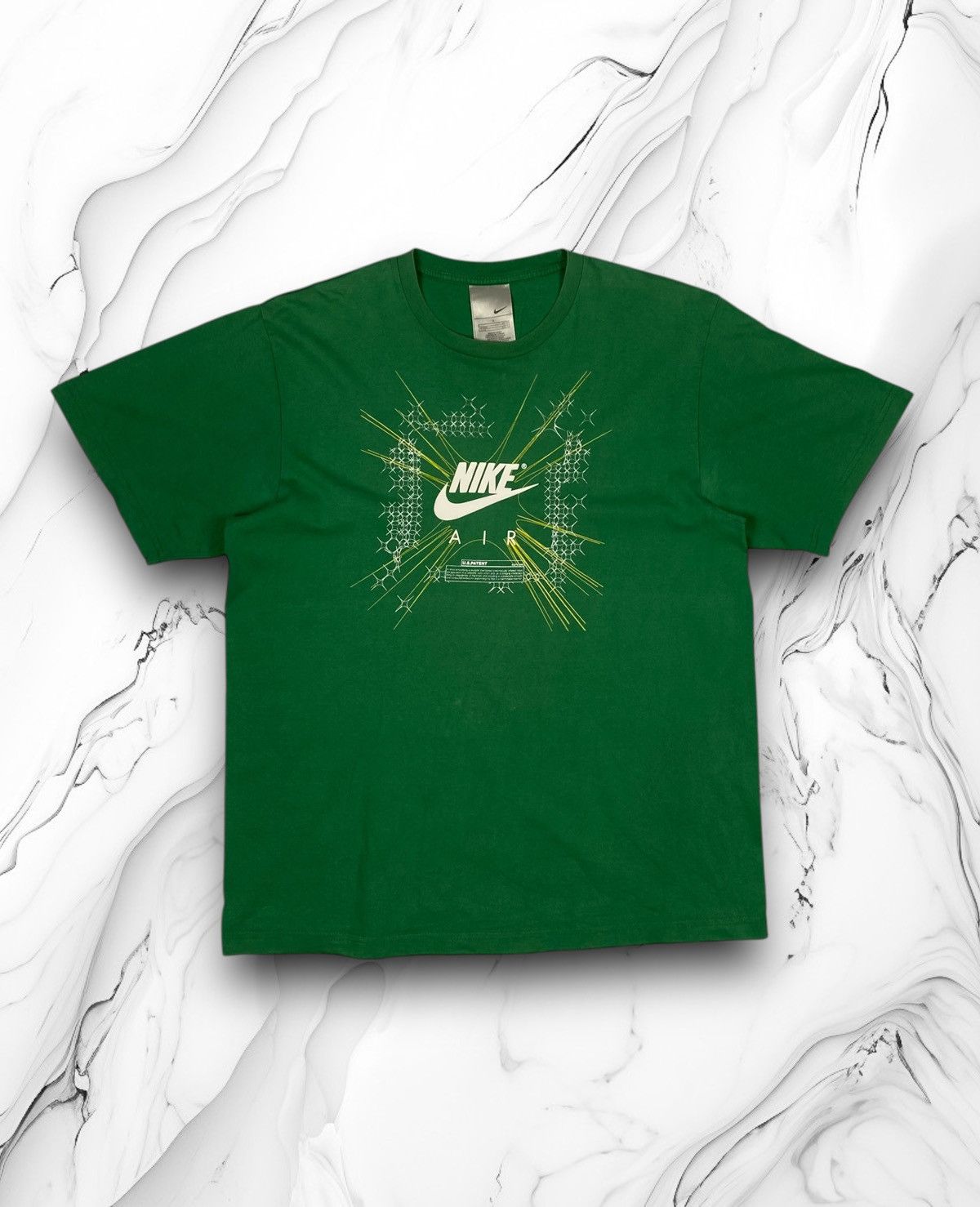 Nike Vintage 00s Nike Air Big Logo Swoosh Y2K T Shirt Green Size US L / EU 52-54 / 3 - 1 Thumbnail