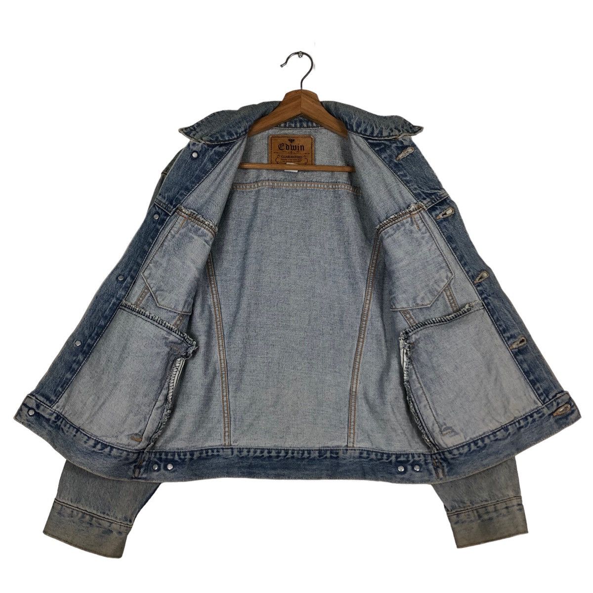If Six Was Nine 🔥Vintage Trucker Denim Jacket Biker Edwin Size US M / EU 48-50 / 2 - 13 Thumbnail