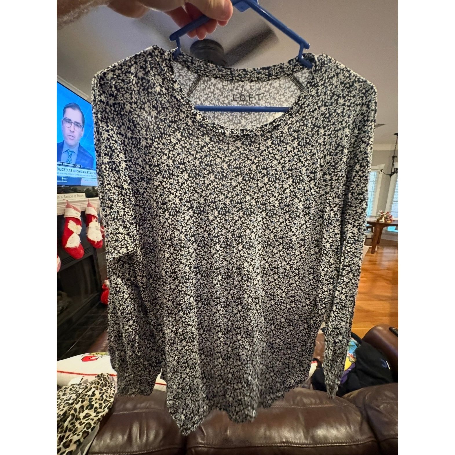 Loft LOFT Floral Long Sleeve Blouse Black White Women’s XS 0–2 Size XS / US 0-2 / IT 36-38 - 2 Thumbnail