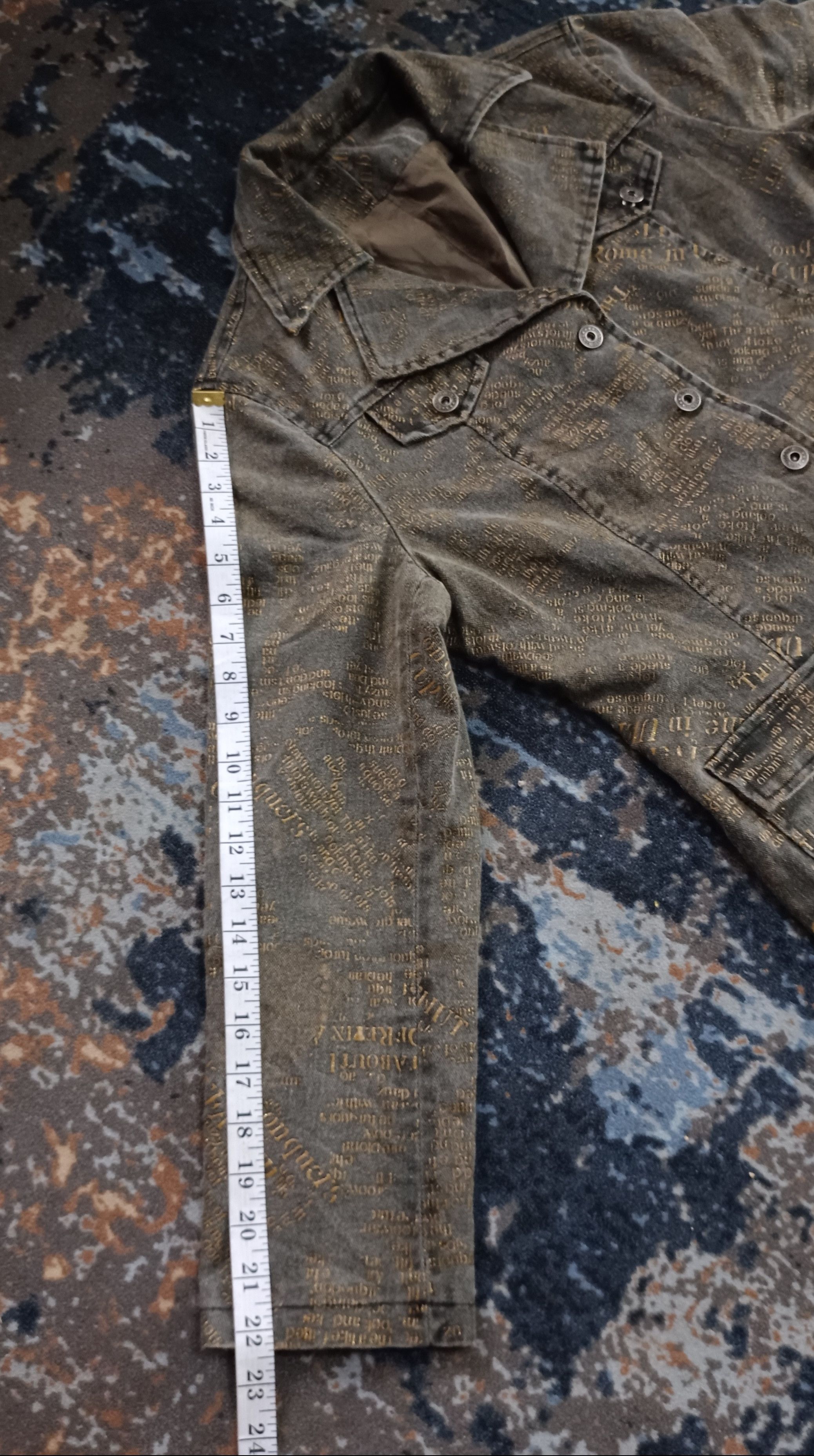 If Six Was Nine Vintage Ignition Various Word Double Breast Denim Jacket Size S / US 4 / IT 40 - 13 Thumbnail