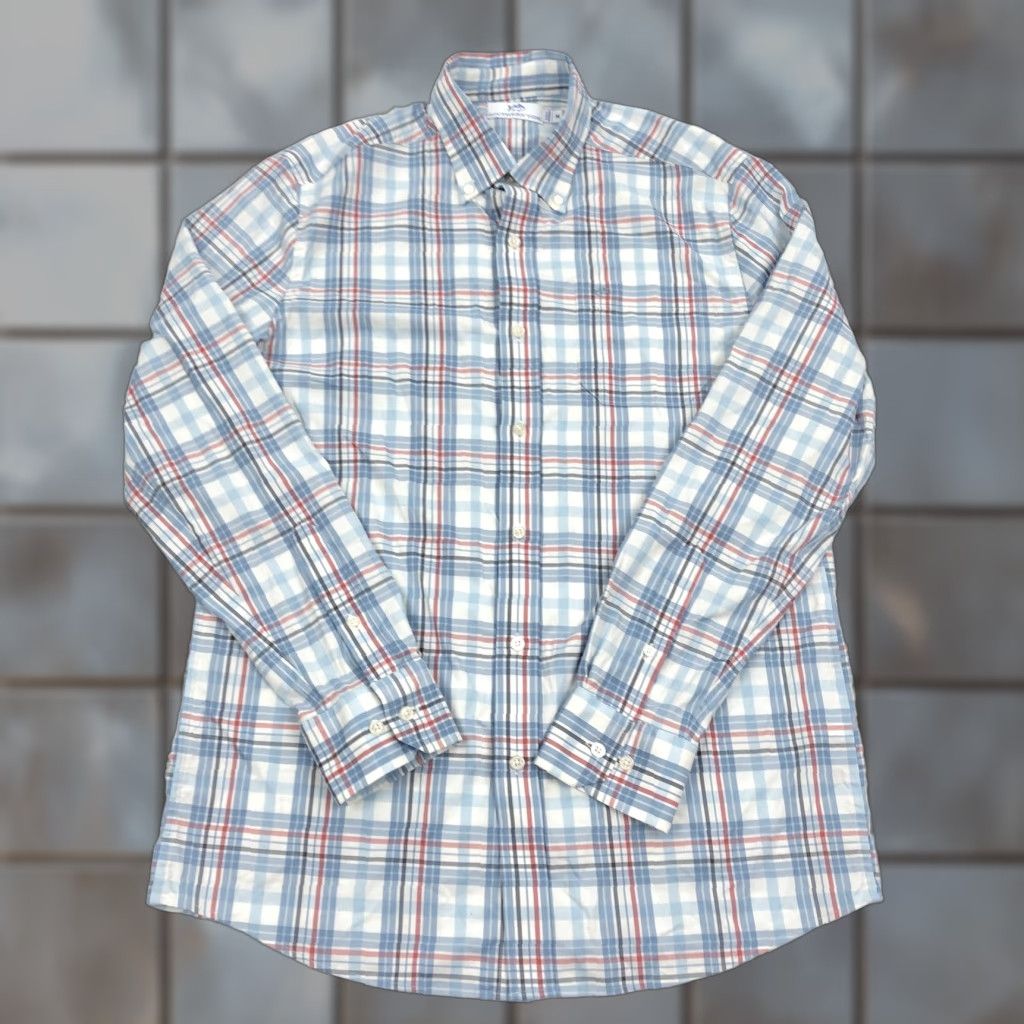 Southern Tide Southern Tide Button-Down Shirt Plaid Long Sleeve M Blue Red White Black Casual Men Size US M / EU 48-50 / 2 - 1 Thumbnail