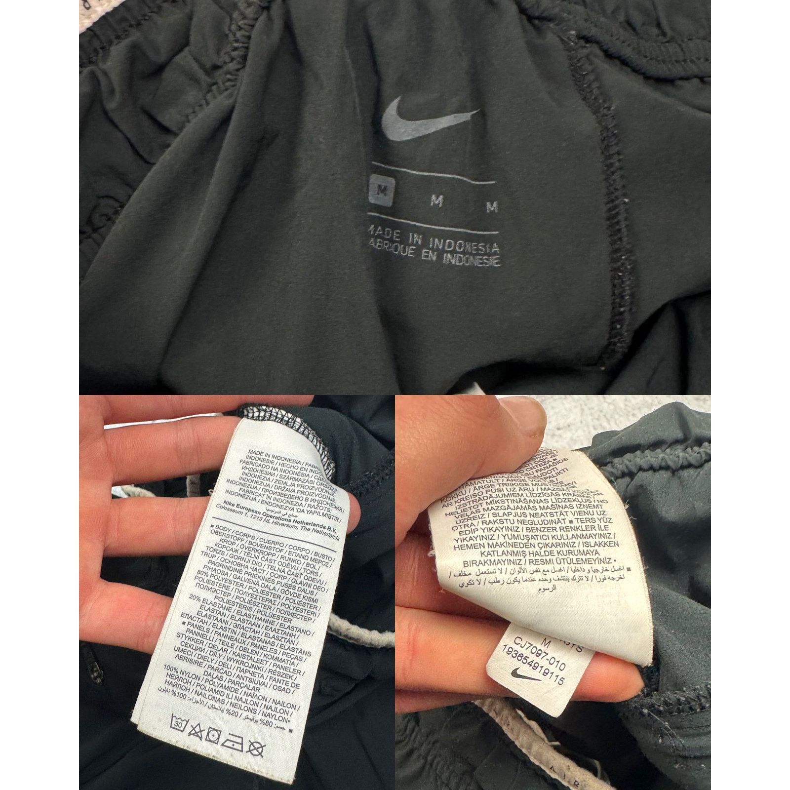 Nike Nike Air Women Black White Spellout Straight Leg Track Pants Size 30" / US 8 / IT 44 - 2 Thumbnail