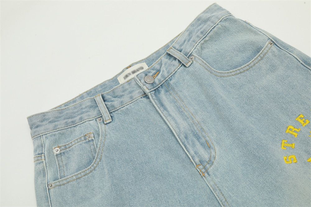 Japanese Brand × Jean Light washed hip-hop embroidered letter flared jeans y2k Size US 32 / EU 48 - 4 Thumbnail