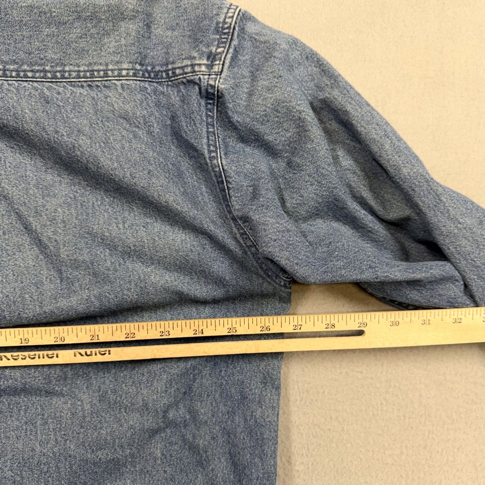 Vintage VINTAGE Duck Head Shirt Mens XL Blue Denim Long Sleeve Button Up Embroidered Size US XL / EU 56 / 4 - 5 Thumbnail