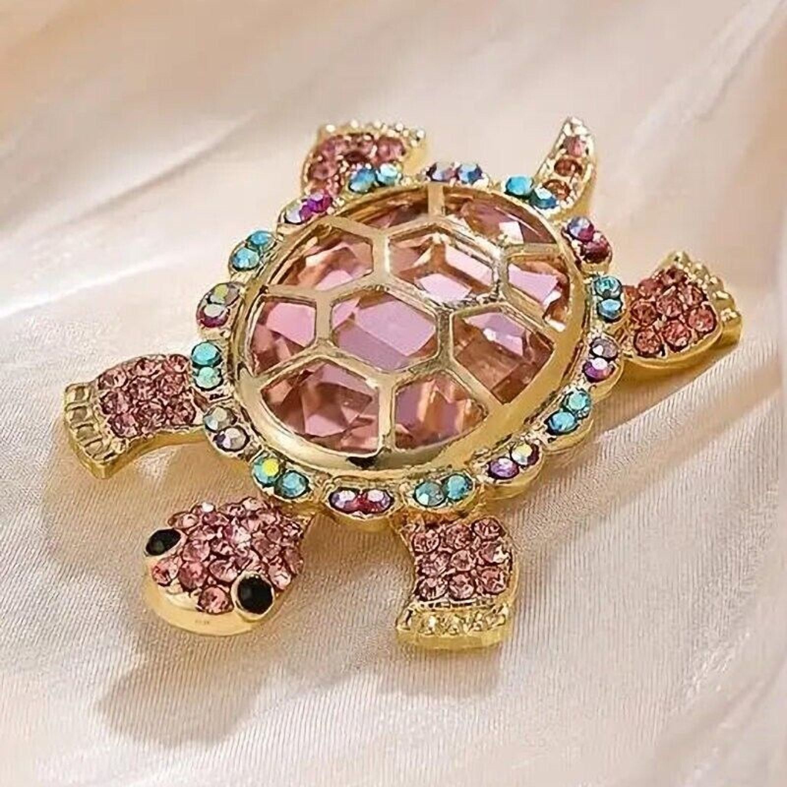 Other Rhinestone Studded Turtle Brooch Pin•Aurora Borealis Size ONE SIZE - 3 Thumbnail