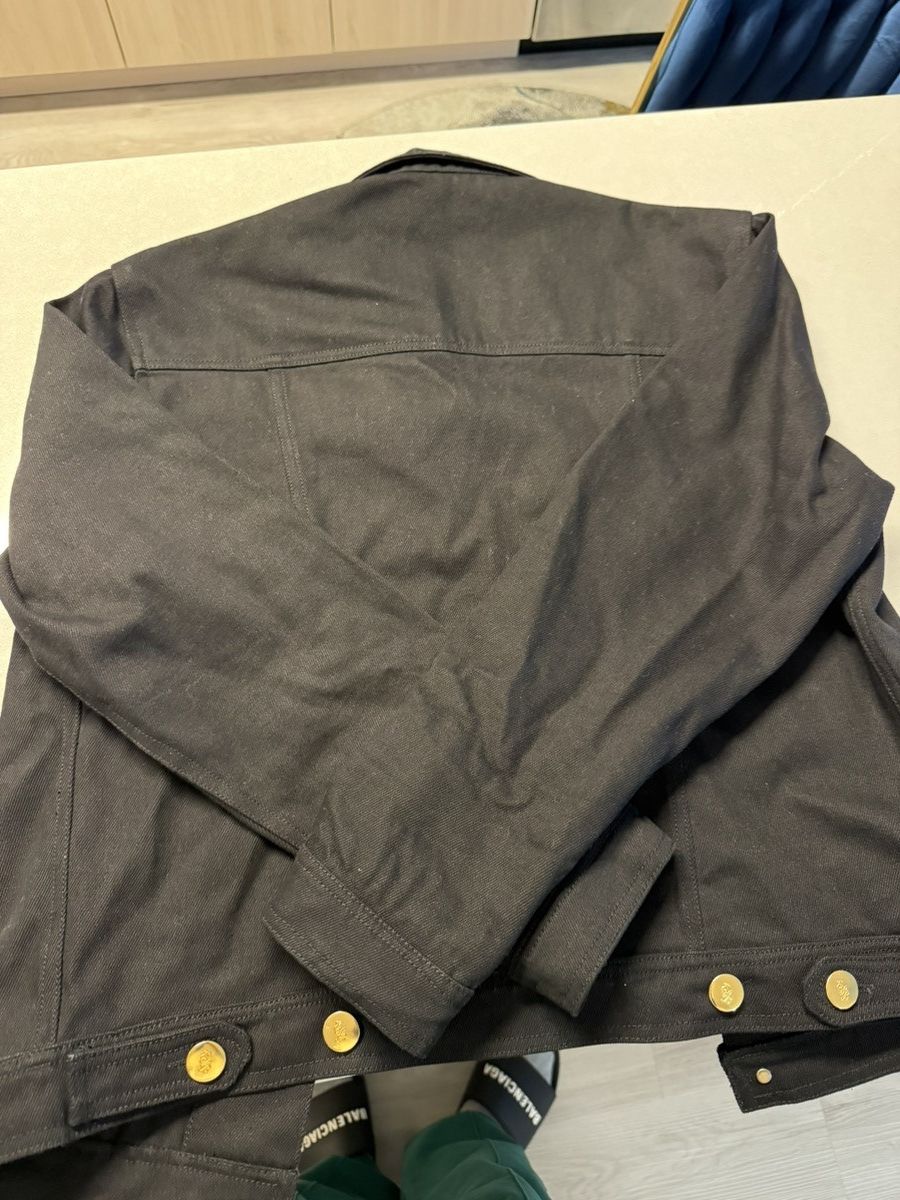 Ernest W. Baker Ernest W. Baker Black Rose Studded Denim Jacket