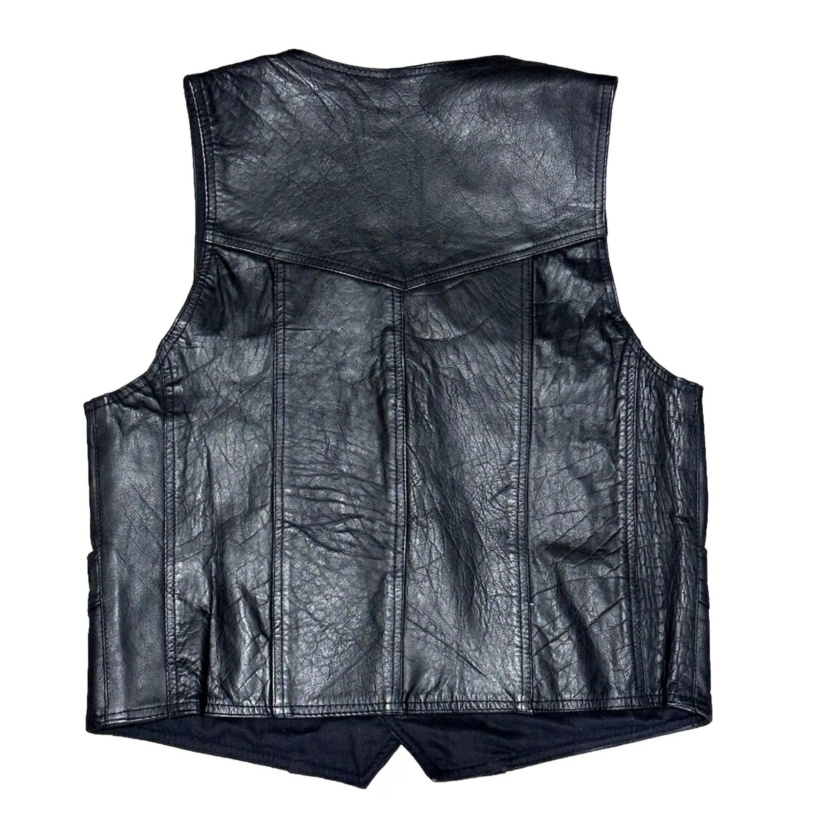 Vintage VINTAGE The New Age Style Black Faux Leather Biker Moto Vest Size Large Men's Size US L / EU 52-54 / 3 - 6 Thumbnail