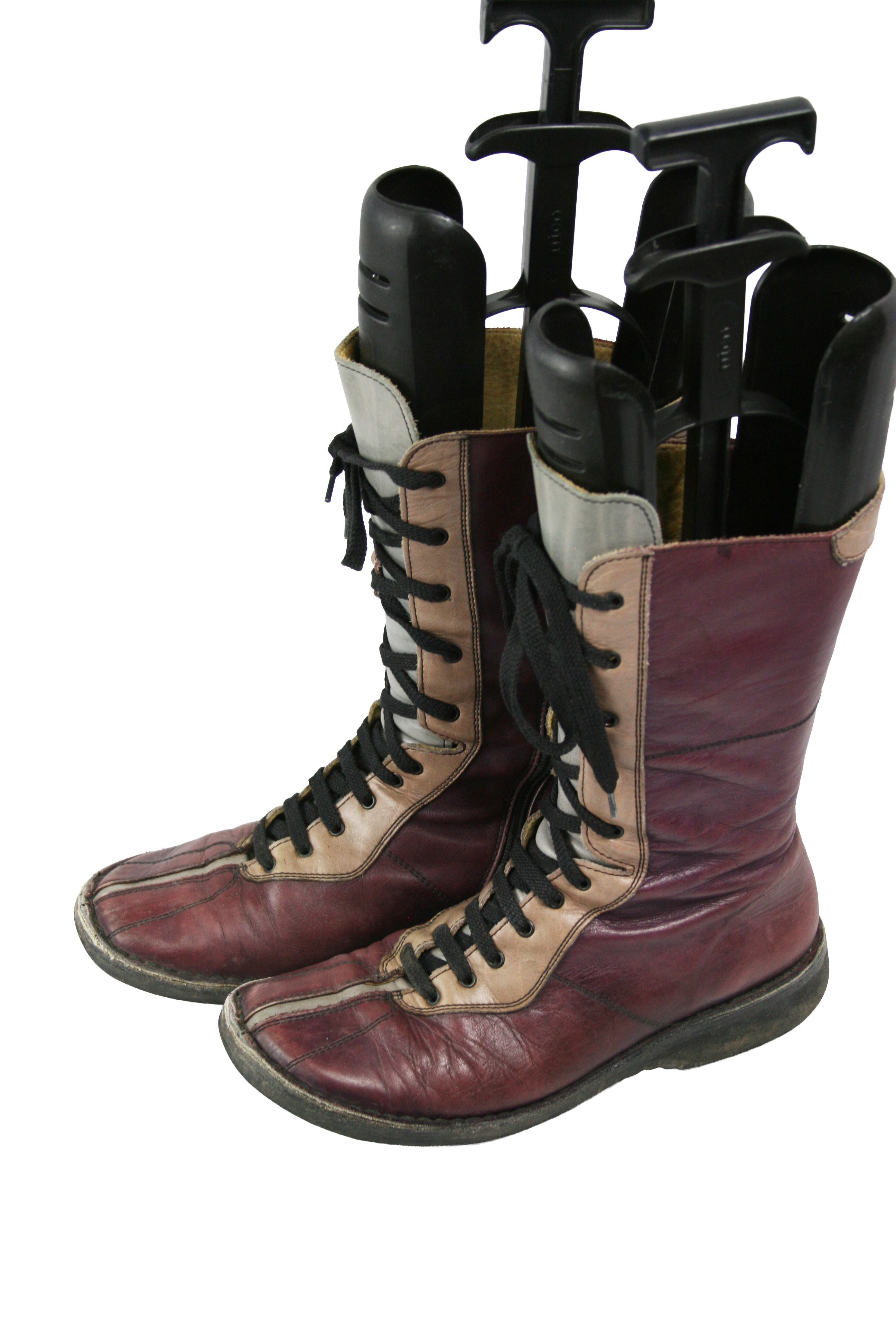 Japanese Brand Bubetti 00S Y2K Avant Garde Mid Crepe Leather Boots Vintage Size US 8 / IT 38 - 3 Thumbnail