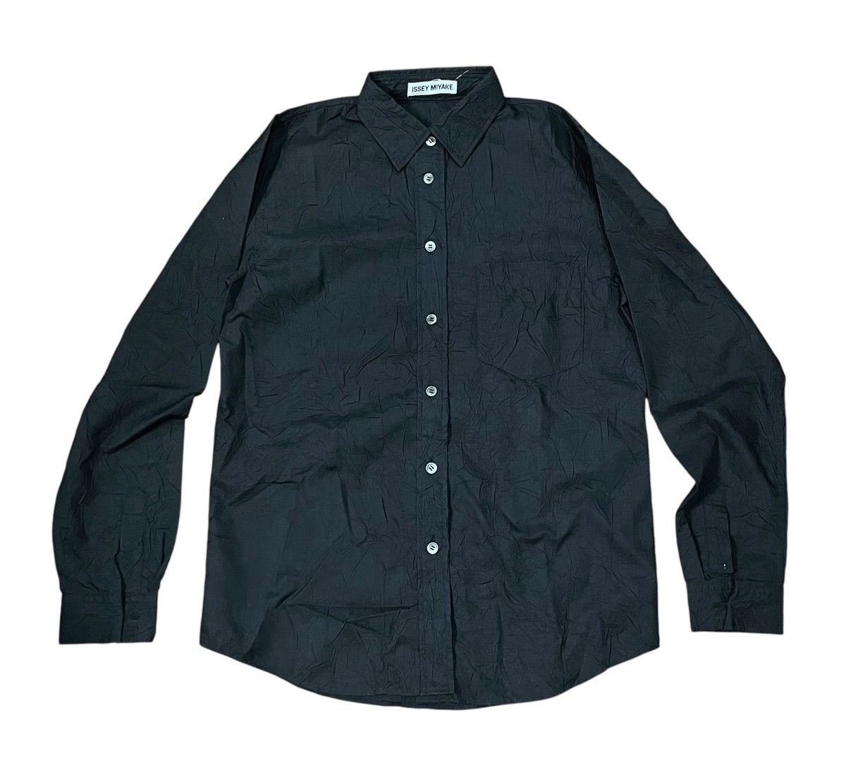 Issey Miyake Vintage issey miyake black crumpled button up shirt Size US M / EU 48-50 / 2 - 1 Thumbnail