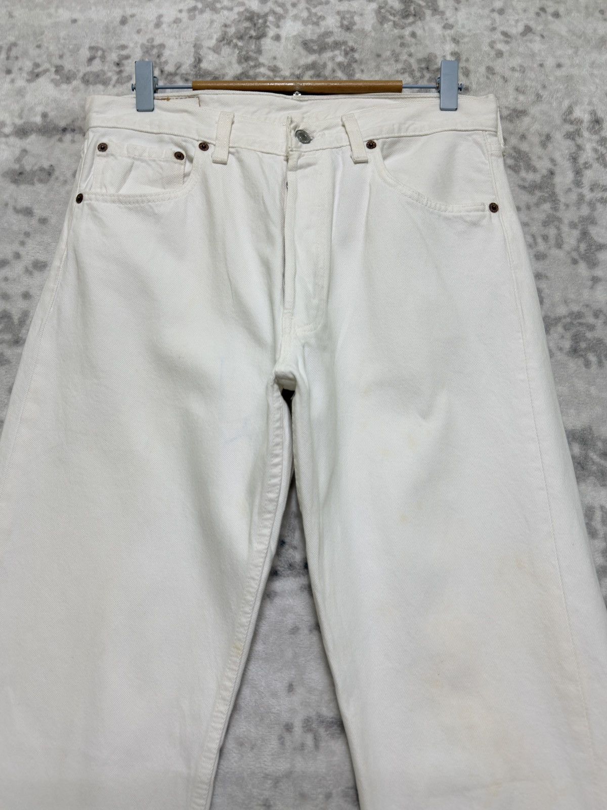 Levi's Levi’s 501 Original White Straight Leg Button Fly Denim Size US 31 - 3 Thumbnail